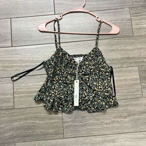 Cropped floral tank.